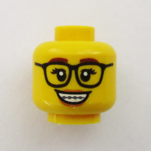 Dual Sided Head - Peach Lips w/ Black Frames & Braces