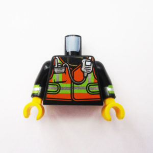 Black w/ Reflective Vest, Radio, Receiver & Fire Symbol