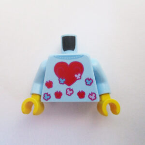 Bright Light Blue w/ Red Heart & Butterflies Graphic