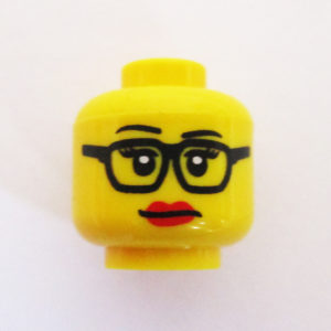 Red Lips w/ Rectangular Black Frames