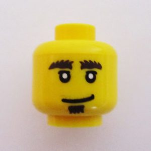 Dual Sided Head - Goatee w/ Bushy Eyebrows & Slight Grin