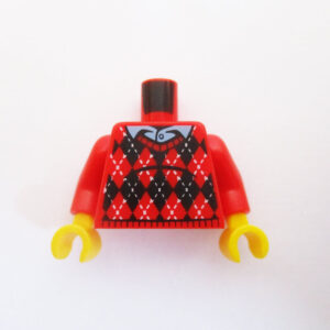 Blue Collared Shirt w/ Red Knitted Sweater