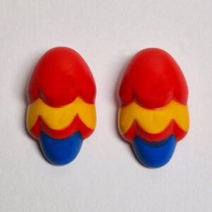 Pair Of Bird Wings - Red w/ Blue & Yellow ( Replace arms on any torso )