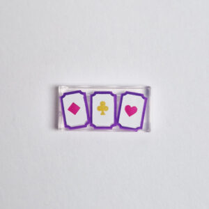 Clear Tile w/ 3 Playing Cards