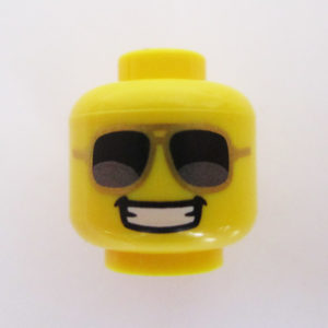 Big Grin, Gold Frames w/ Black Lenses