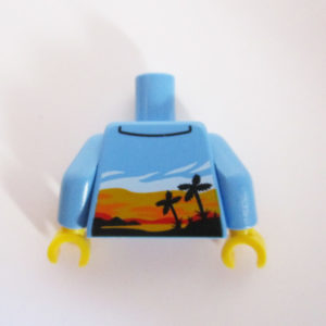 Light Blue w/ Collar, Sunset & Palm Tree's Design