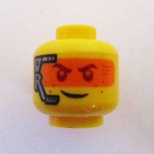 Dual Sided Head - Detailed Headset w/ Orange Visor & Freckled Face