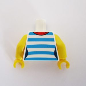 White Shirt w/ Stripes & Scarf