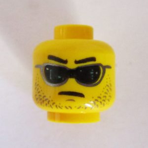 Dual Sided Head - Dotted Facial Hair w/ Black Lenses