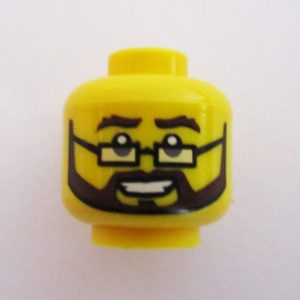 Beard, Mustache & Sideburns w/ Square Frames