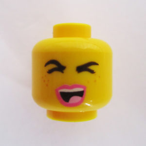 Dual Sided Head - Pink Lips w/ Tongue, Freckles & Closed Eyes