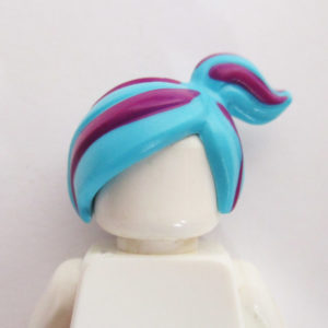 Side Ponytail - Blue w/ Purple Streaks
