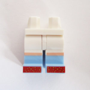 White w/ Light Blue & Red Sparkly Shoes