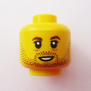 Dual Sided Head – Dotted Stubble Beard & Mustache w/ Smile