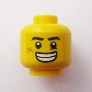 Dual Sided Head - Big Grin w/ Teeth Showing & Scuff Mark on Cheek