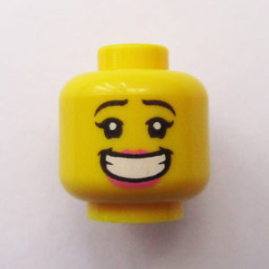 Dual Sided Head - Pink Lips w/ Big Open Mouth Grin