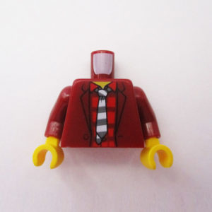 Dark Red Jacket w/ Red Shirt & Striped Tie