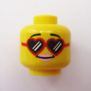 Dual Sided Head - Pink Lips w/ Red Heart Shaped Frames