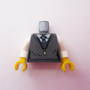 Dark Grey Jacket w/ White Shirt & Striped Tie