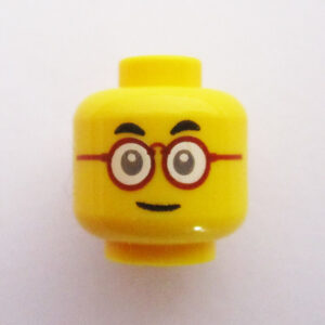 Dual Sided Head - Red Round Frames w/ Slight Grin