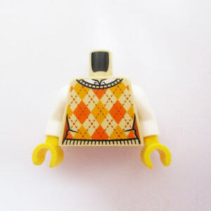 Light Tan & Dark Orange Sweater w/ White Shirt