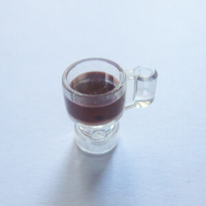 Glass Cup w/ Brown Drink - Trans Clear