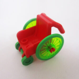 Wheelchair - Red w/ Green Wheels