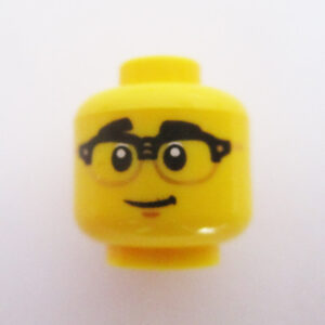 Dual Sided Head - Black Rectangular Frames w/ Slanted Grin