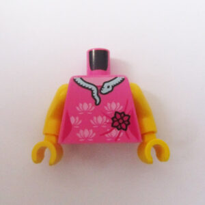 Pink w/ Lotus Flowers Pattern & Snake Necklace