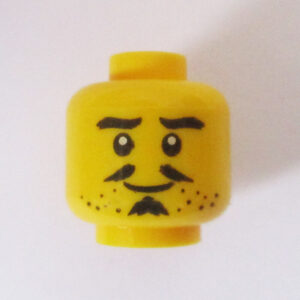 Dual Sided Head - Dotted Beard w/ Goatee & 2 Part Mustache