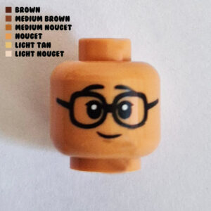 Dual Sided Head – Black Frames w/ Smile : Nougat