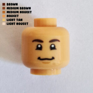 Dual Sided Head – Straight Grin w/ Chin Dimple : Light Tan