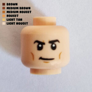 Dual Sided Head – Slight Grin w/ Chin & Cheek Dimples : Light Nougat