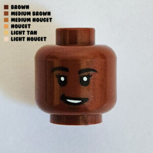 Dual Sided Head – Lopsided Grin w/ Dimple : Brown