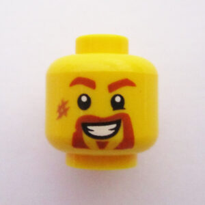 Dual Sided Head - Handlebar Mustache w/ Scuff Mark & Grin