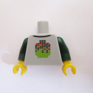Light Grey w/ Sound Bar Minifig Head Graphic & Dark Green Sleeves