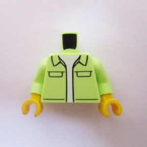 Yellowish Green Collared Shirt w/ White Top