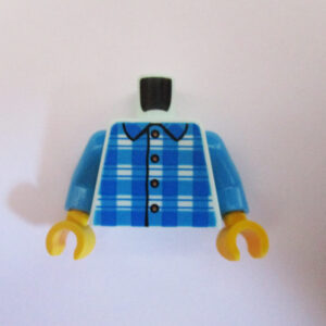 Blue Plaid Shirt w/ Collar & Buttons