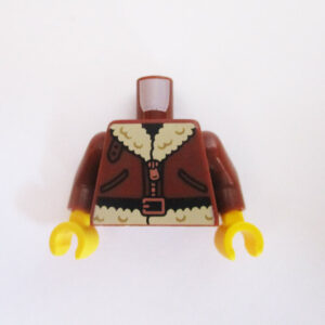 Brown Jacket w/ Zipper, Pockets & Fur Collar