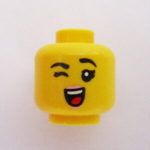 Dual Sided Head - Pink Lips w/ Open Mouth & Wink