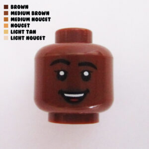 Dual Sided Head - Dark Brown Lips w/ Big Smile Showing Teeth & Tongue : Brown