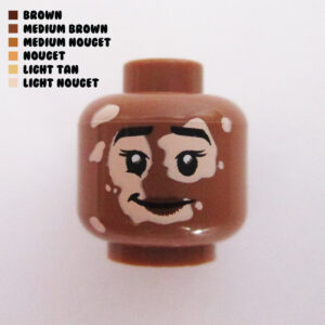 Dual Sided Head - Brown Lips w/ Smile ( Vitiligo ) : Medium Brown