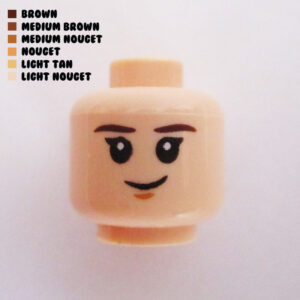 Dual Sided Head – Slight Grin w/ Eyelashes : Light Nougat