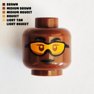 Dark Brown Lips w/ Orange Safety Glasses : Brown