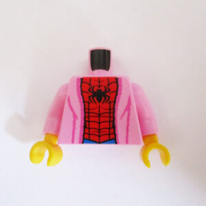 Light Pink Open Robe w/ Red 'Spiderman' Top