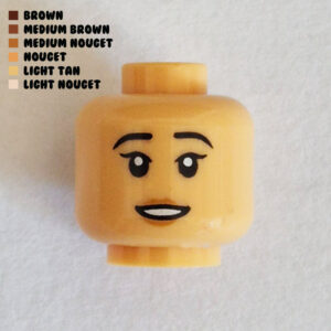 Dual Sided Head - Peach Lips w/ Open Mouth : Light Tan