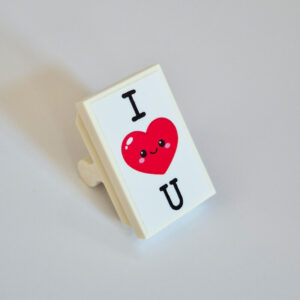 White Shield w/ 'I ❤️ U' Vinyl Print