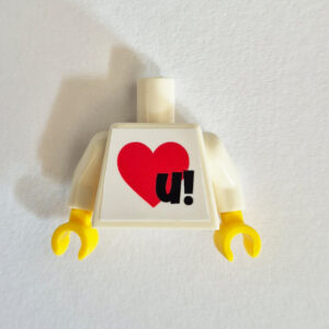 White w/ Red Heart & U! ( Vinyl Print )