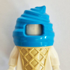 Ice Cream Mask - Light Tan & Azure Blue