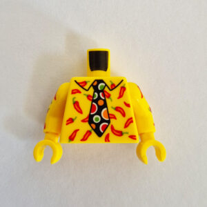 Yellow Shirt w/ Chilli Pepper Pattern & Dotted Tie
